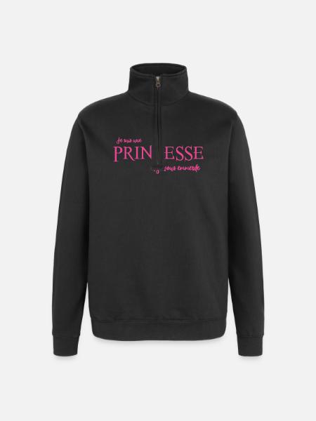 logo_princesse_rose - Quarter-Zip-Sweatshirt - Schwarz