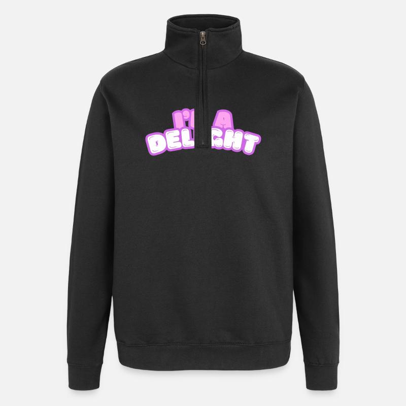 Im Delight Bubble Text - Quarter-Zip Sweatshirt - black