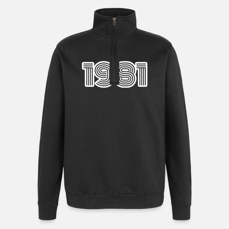 Né en 1981 - Sweat à zip 1/4 - noir