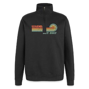 19th Birthday Legendary Since 2007 - Quarter-Zip Sweatshirt - black - Front - AI Model Female 172 light (172cm) & AI Model Male 178 dark (178cm)