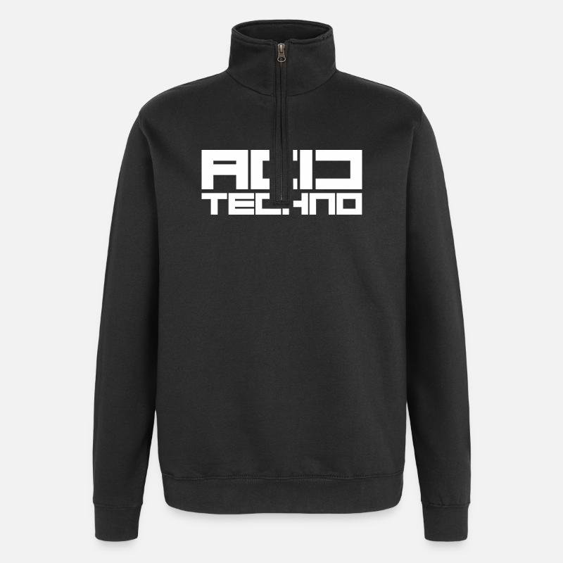 techno acide - Sweat à zip 1/4 - noir