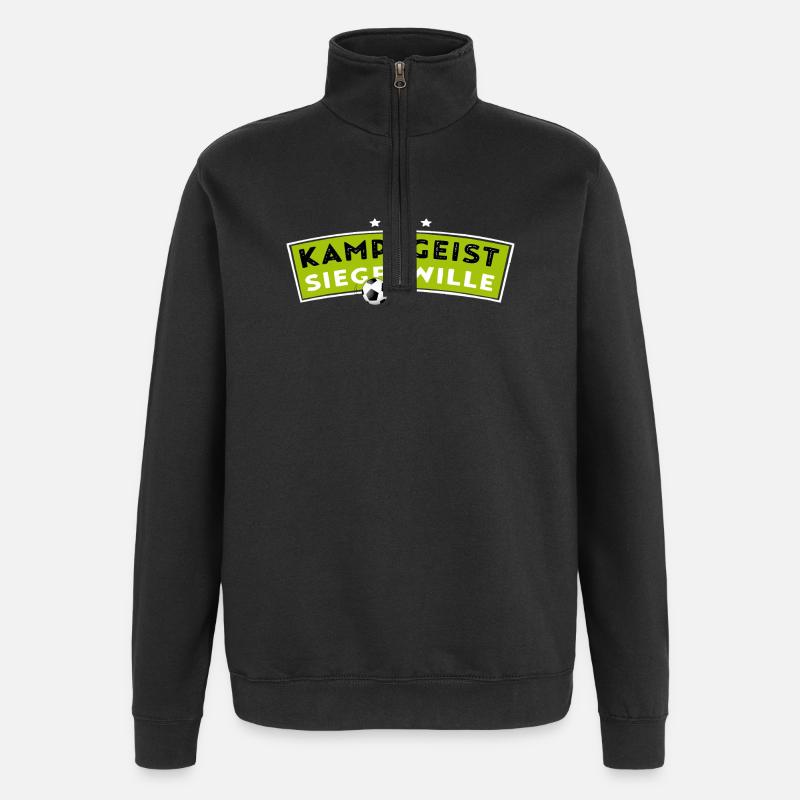 Kampfgeist - Siegeswille - Fussball - Sweat à zip 1/4 - noir