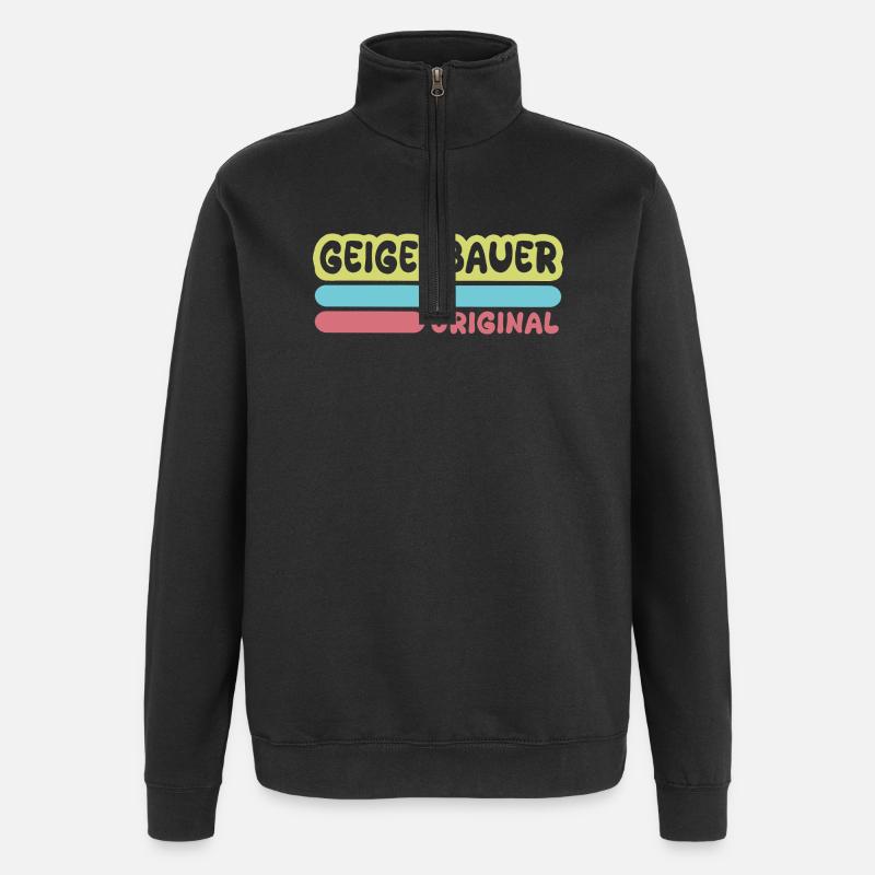 Geigenbauer als Spruch - Quarter-Zip-Sweatshirt - Schwarz