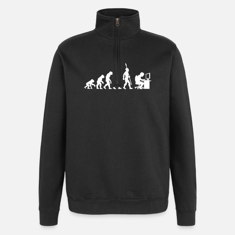 Computer PC Evolution Informatiker Programmierer - Quarter-Zip-Sweatshirt - Schwarz