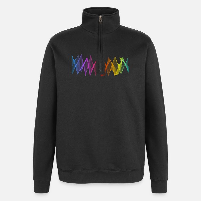 Abstract Lines Design 04 - Quarter-Zip Sweatshirt - black