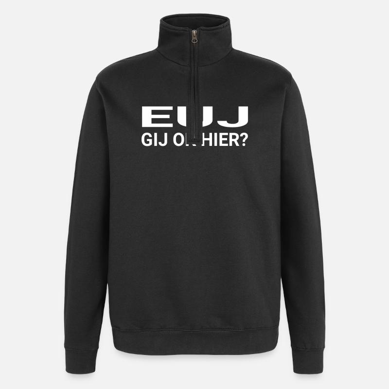 EUJ you ok here - Quarter-Zip Sweatshirt - black