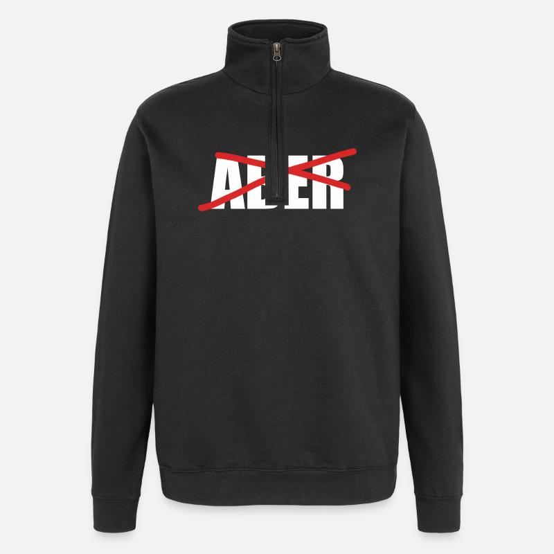 Aber Durchgestrichen Motivation Statement - Quarter-Zip-Sweatshirt - Schwarz
