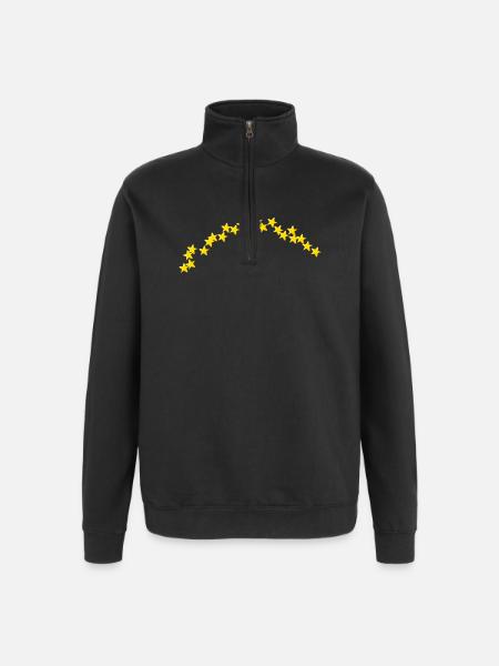 Stararc semicircle small 3D stars - Quarter-Zip Sweatshirt - black