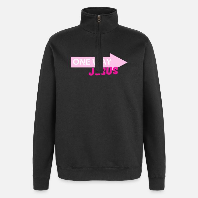 Einweg-Jesus-Pfeil - Quarter-Zip-Sweatshirt - Schwarz