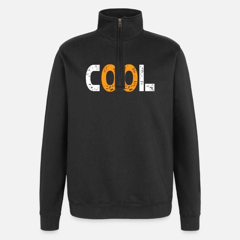 Cool modern and young - Quarter-Zip Sweatshirt - black