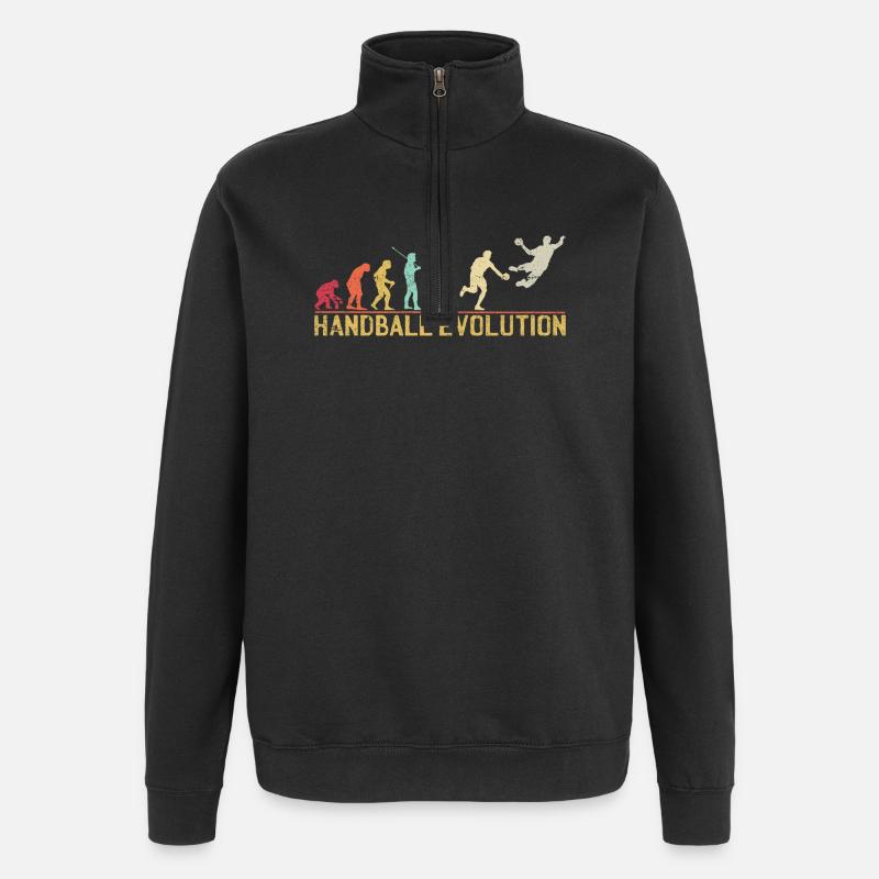 Handball Evolution Progression Design - Quarter-Zip Sweatshirt - black