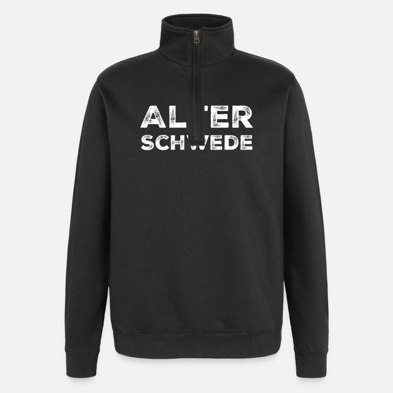 Old Swede Funny Expression Saying - Quarter-Zip Sweatshirt - black