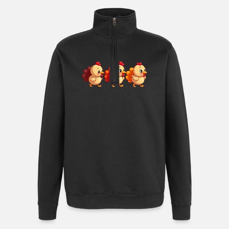 Bébé dinde de Thanksgiving - Sweat à zip 1/4 - noir