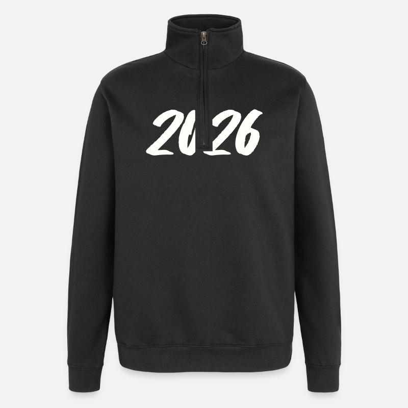 Coup de pinceau année 2026 - Sweat à zip 1/4 - noir