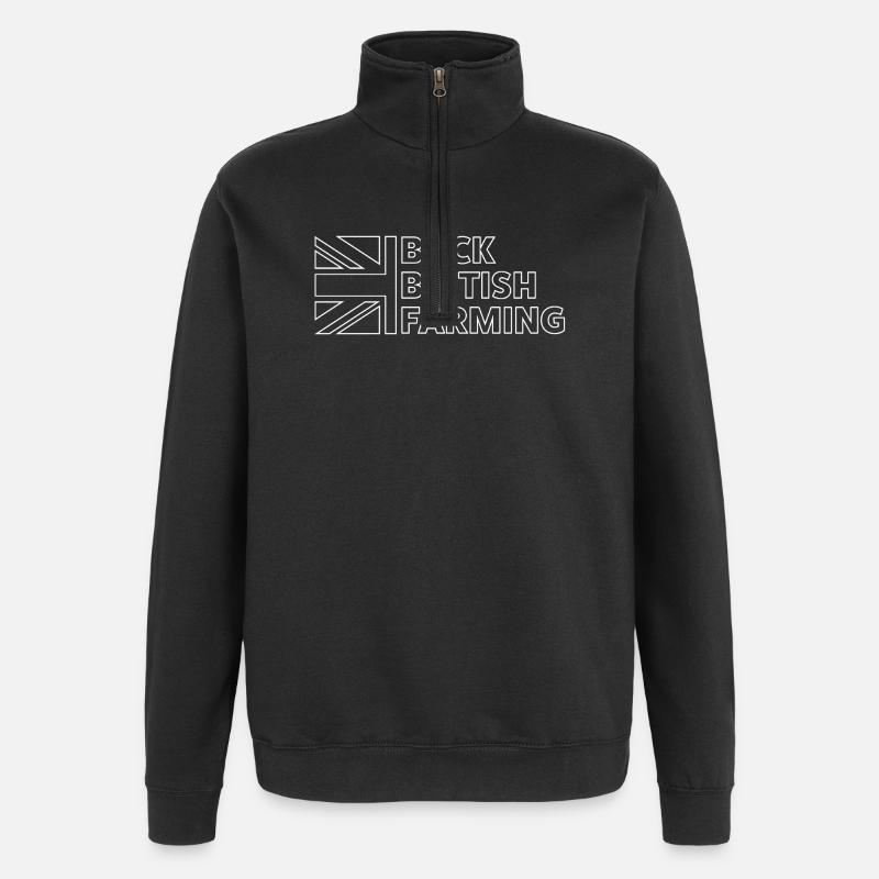 Unterstützung der britischen Landwirtschaft - Quarter-Zip-Sweatshirt - Schwarz