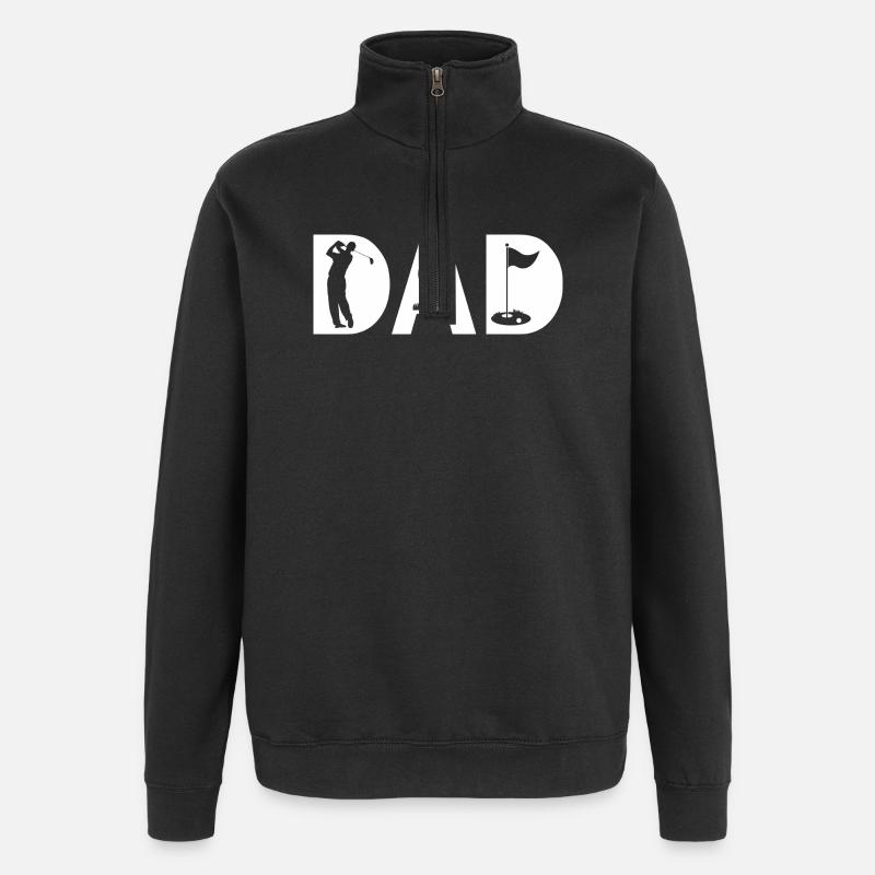  golf dad papa golfer  - Quarter-Zip-Sweatshirt - Schwarz