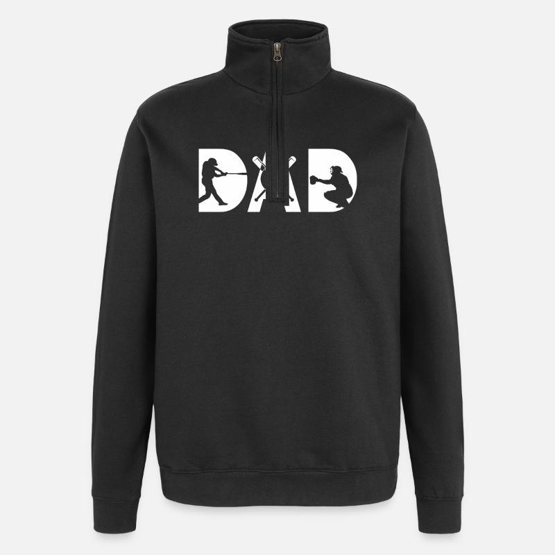 Baseball Vater - Quarter-Zip-Sweatshirt - Schwarz