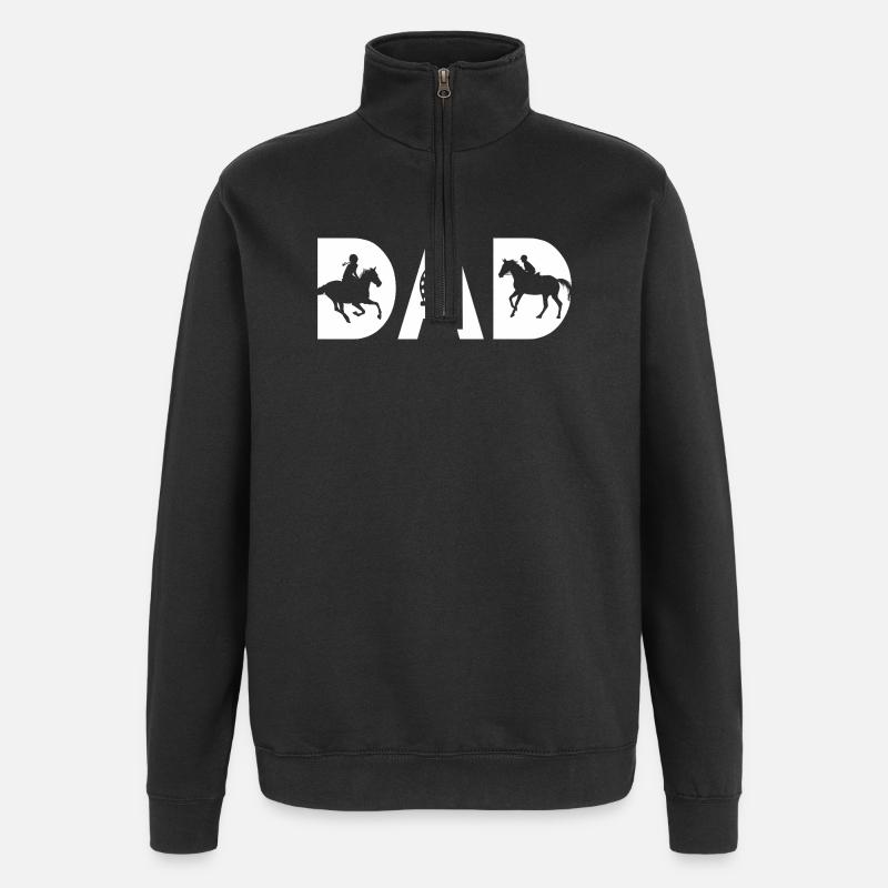 Pferd Papa Pferd Dad - Quarter-Zip-Sweatshirt - Schwarz
