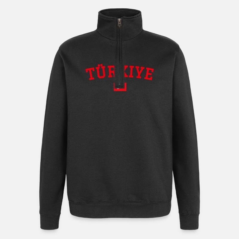 Turkey Flag Design Red - Quarter-Zip Sweatshirt - black