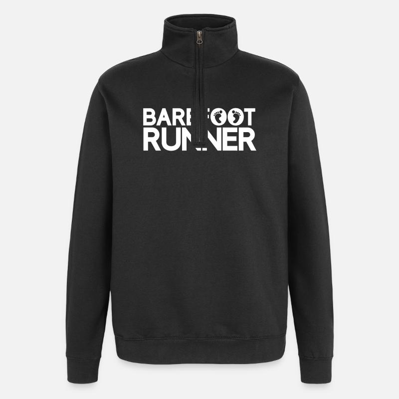 Coureur aux pieds nus - Sweat à zip 1/4 - noir