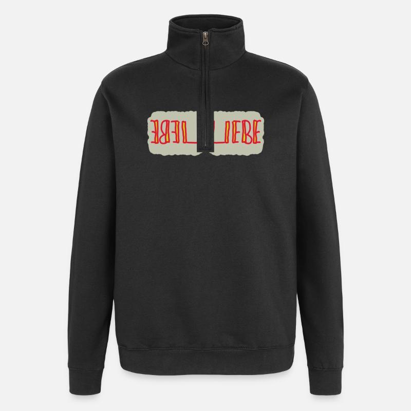 Herzliche Liebe Reflexionen - Quarter-Zip-Sweatshirt - Schwarz