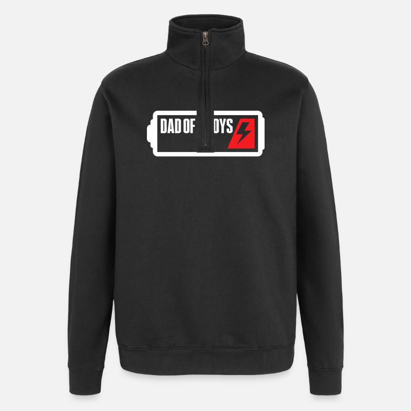 Père de 3 garçons - Sweat à zip 1/4 - noir