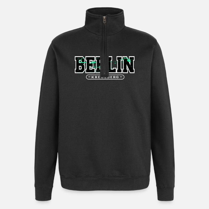 Berlin Kreuzberg Neon Grunge - Sweat à zip 1/4 - noir