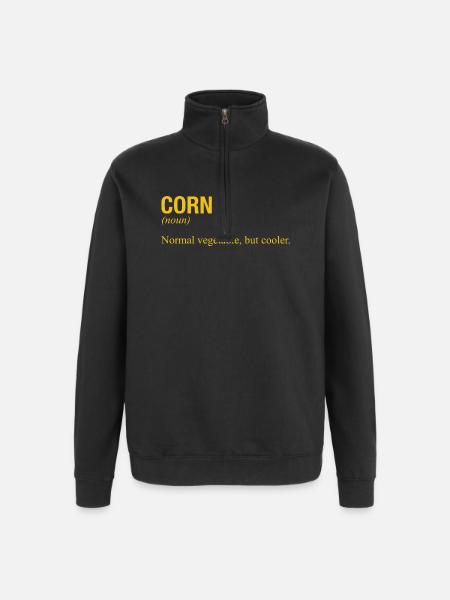 CORN - Quarter-Zip-Sweatshirt - Schwarz