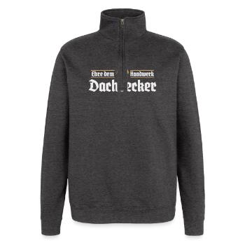 Dachdecker Handwerk Zunftzeichen - Quarter-Zip-Sweatshirt - Anthrazit - Vorne - AI Model Female 172 light (172cm) & AI Model Male 178 dark (178cm)