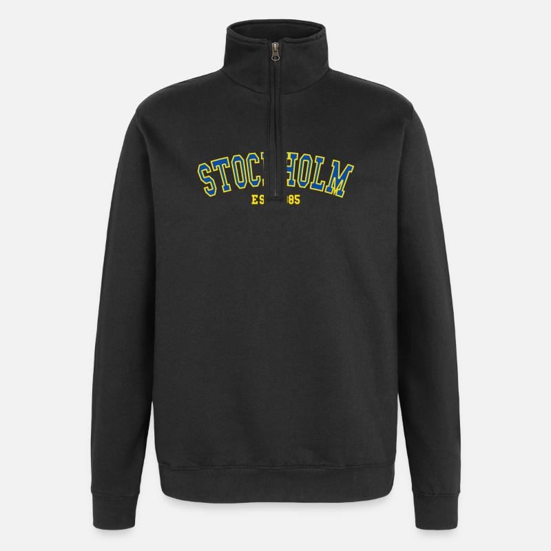 Stockholm Est.1985 - Quarter-Zip Sweatshirt - black