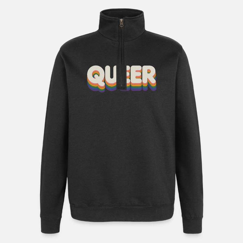Queer - Cool Pride Logo - Sweat à zip 1/4 - noir