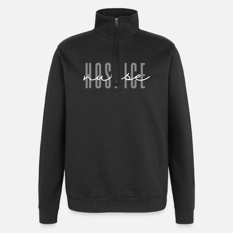Wertschätzung der Hospizpflegekräfte - Quarter-Zip-Sweatshirt - Schwarz