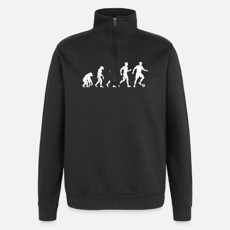 Evolution des Fußballspielers - Quarter-Zip-Sweatshirt - Schwarz