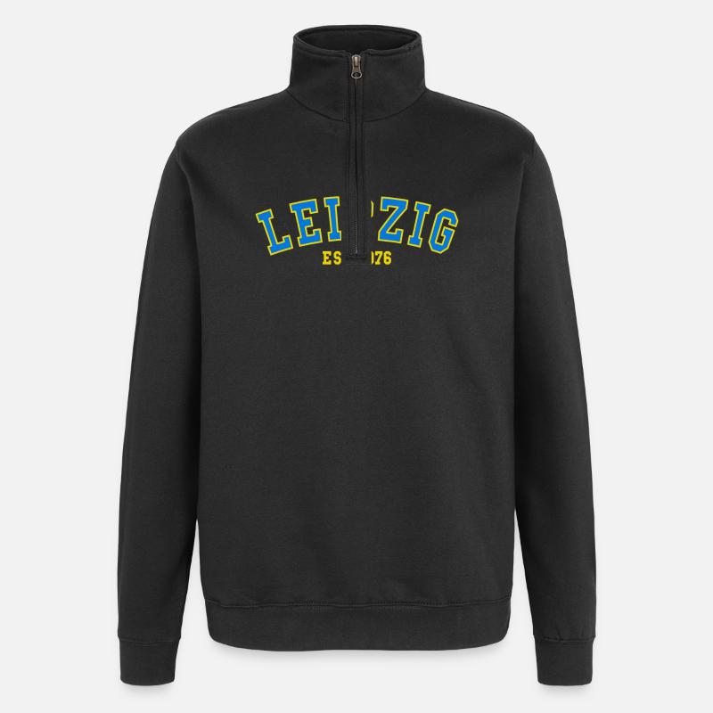Leipzig gegründet 1976 - Quarter-Zip-Sweatshirt - Schwarz