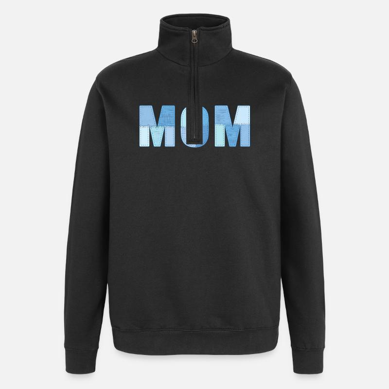 MOM Patchwork Denim Style - Sweat à zip 1/4 - noir