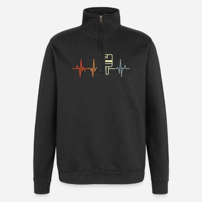 Maler Lackierer Herzlinie - Quarter-Zip-Sweatshirt - Schwarz