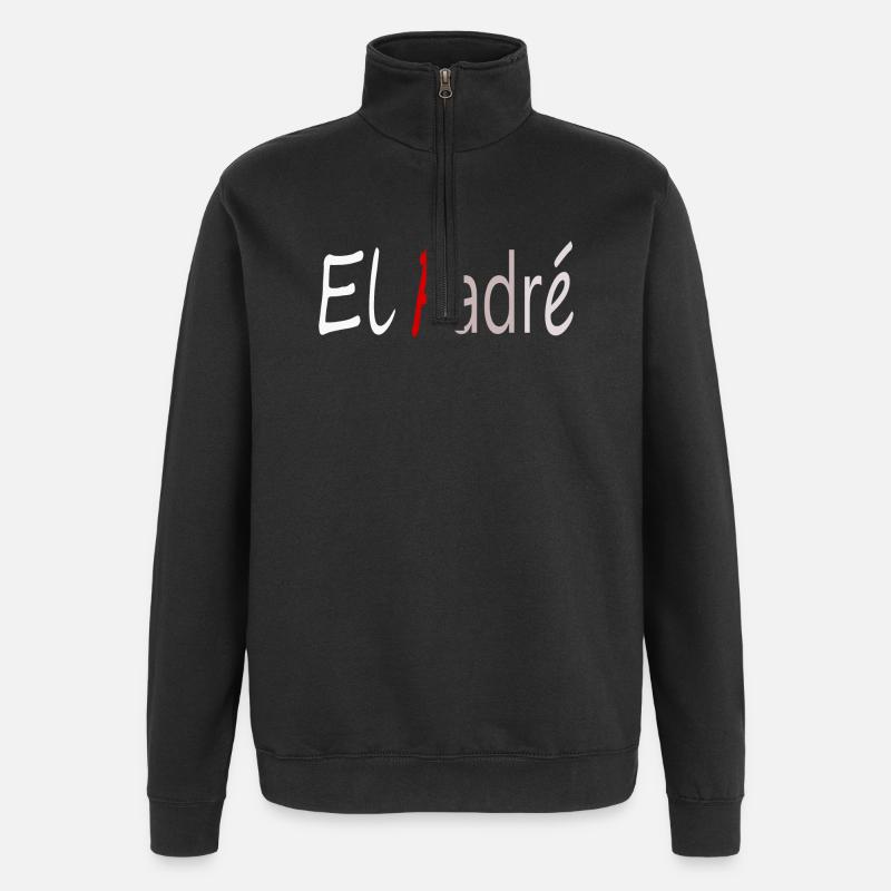 le pére - Sweat à zip 1/4 - noir