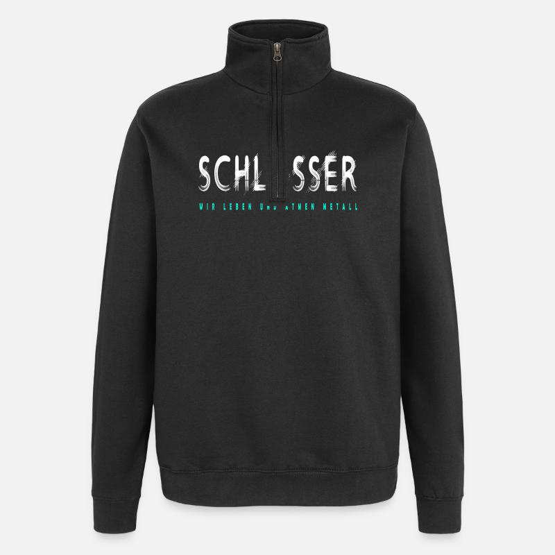 Schlosser Handwerker Design - Quarter-Zip-Sweatshirt - Schwarz