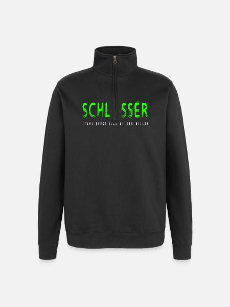 Schlosser Handwerker Design - Quarter-Zip-Sweatshirt - Schwarz