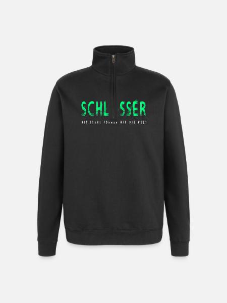 Schlosser Handwerker Design - Quarter-Zip-Sweatshirt - Schwarz