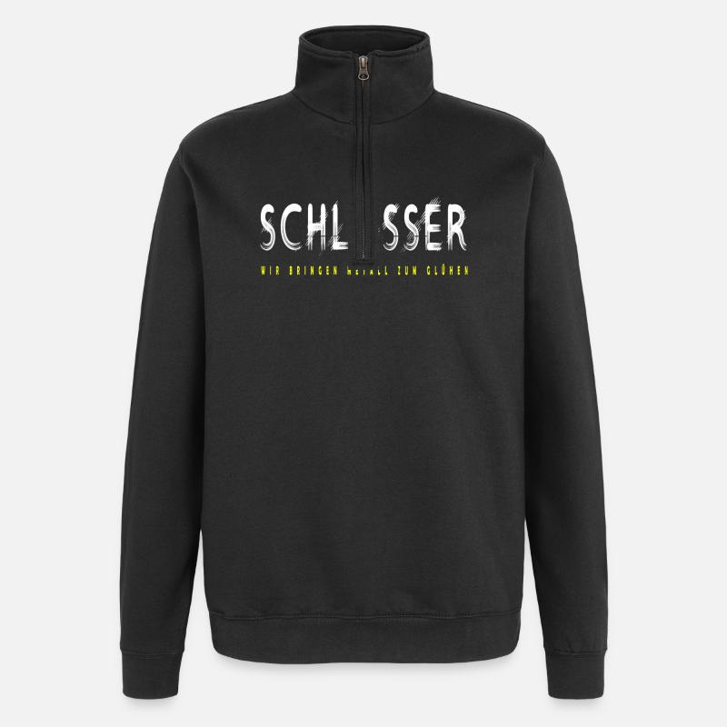 Schlosser Handwerker Design - Quarter-Zip-Sweatshirt - Schwarz
