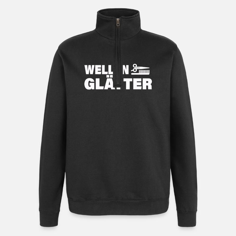 TRUELLES À VAGUES - Sweat à zip 1/4 - noir