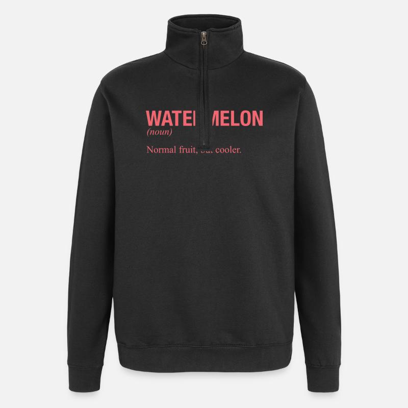 PASTÈQUE Wassermelone - Sweat à zip 1/4 - noir