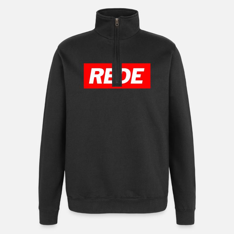 Rede - Funny Deutsche Memes - Quarter-Zip-Sweatshirt - Schwarz