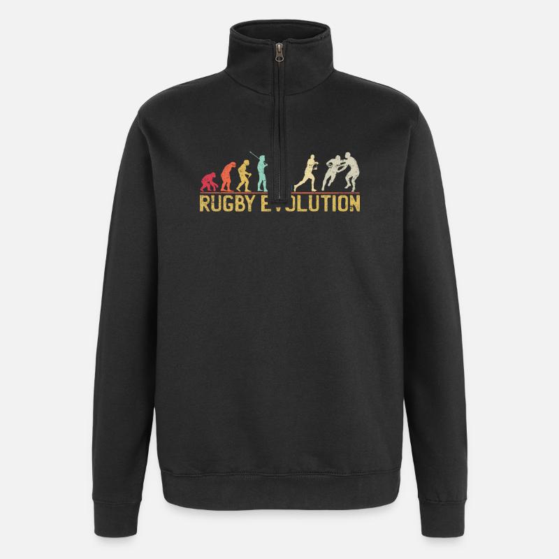 Rugby Evolution Silhouette Design - Quarter-Zip Sweatshirt - black