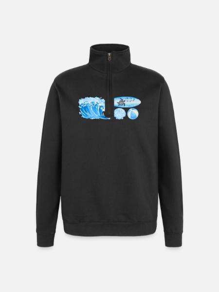 Ocean Vibe - Sweat à zip 1/4 - noir