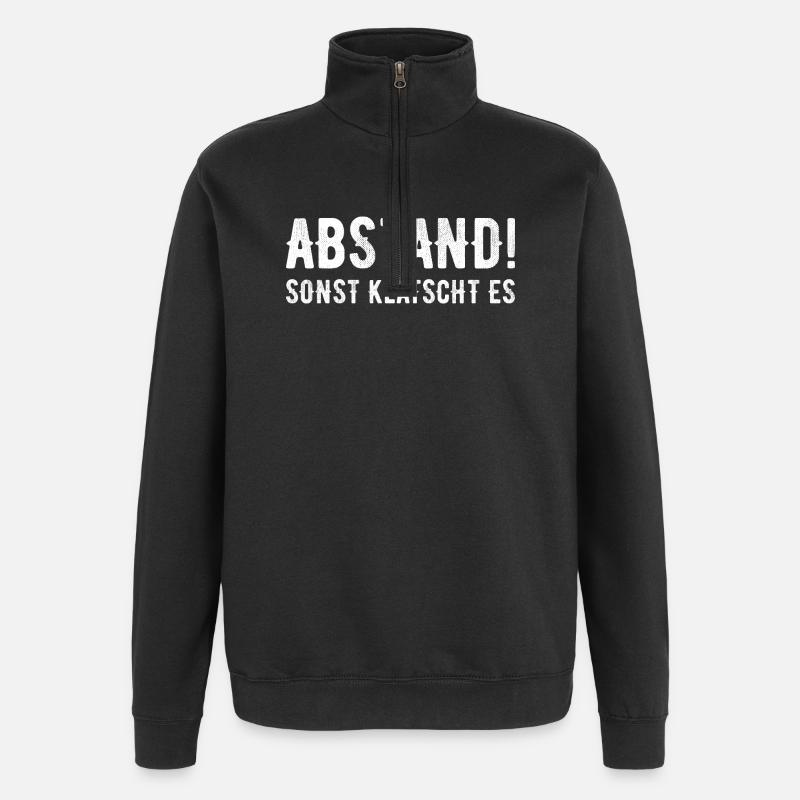 Distance otherwise it will clap - Quarter-Zip Sweatshirt - black