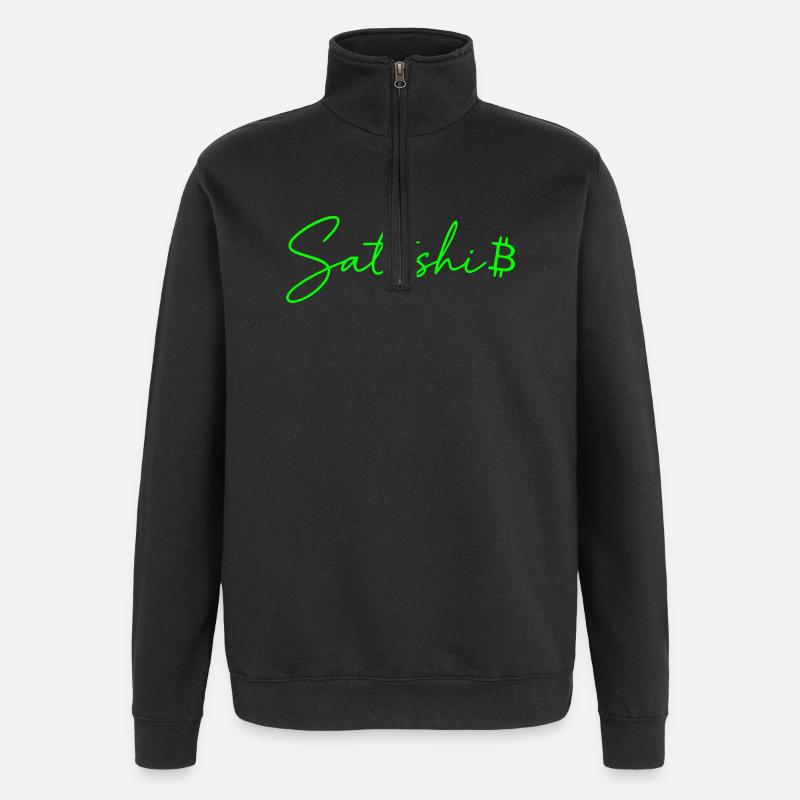 Satoshi Bitcoin Design für Krypto Fans - Quarter-Zip-Sweatshirt - Schwarz