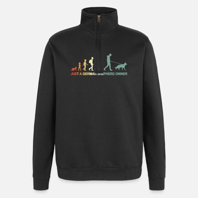 Evolution German Shepherd Owner - Quarter-Zip Sweatshirt - black