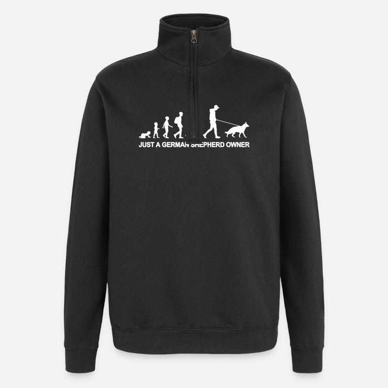 Just A German Shepherd Owner - Quarter-Zip Sweatshirt - black